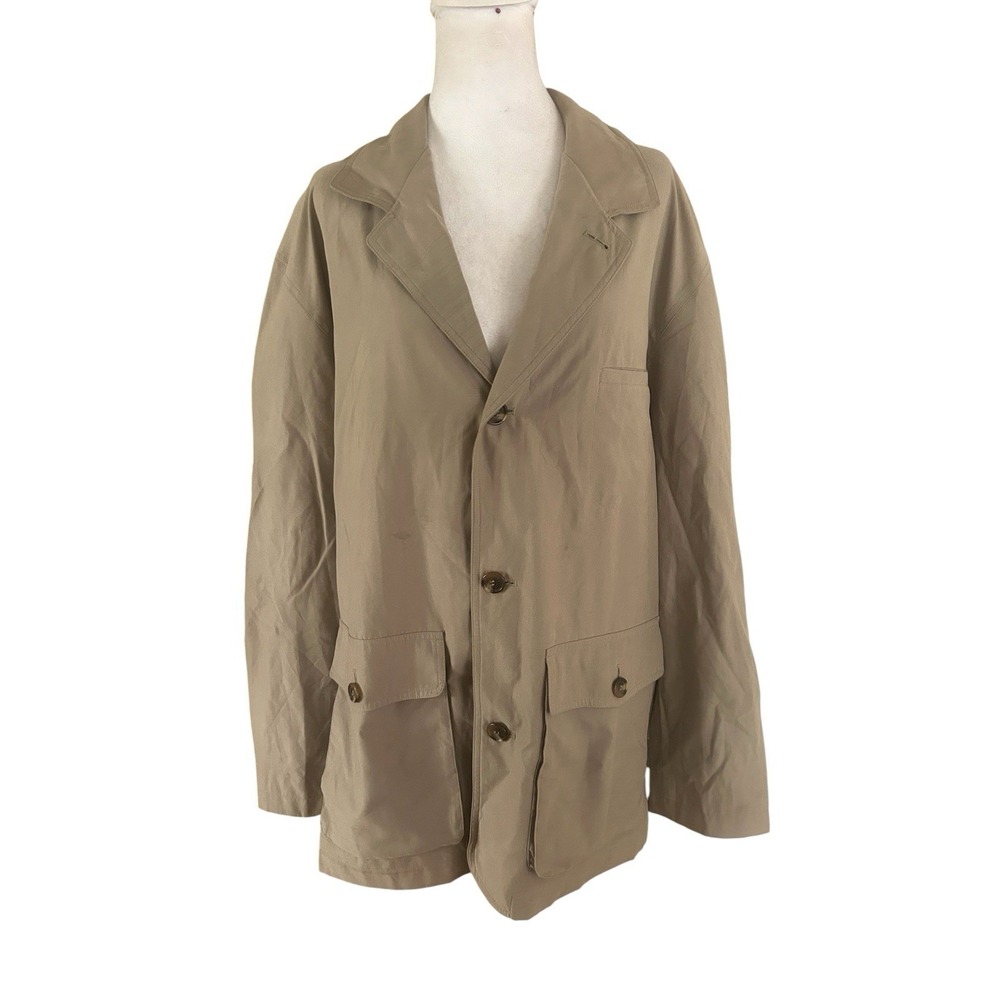 TravelSmith Men's Beige Field Jacket Size Large Lightweight Travel Coat Vintage
